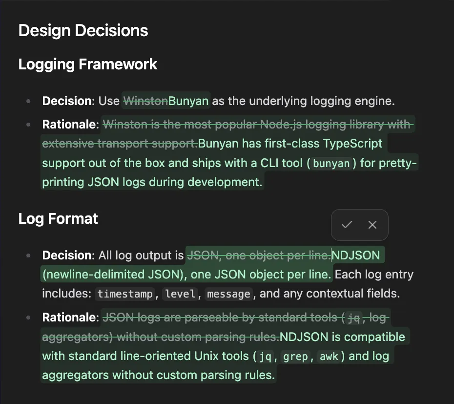 Atelier Inline Suggestions Screenshot
